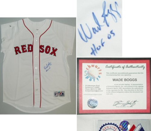 Wade Boggs Boston Red Sox Autographed White Majestic Jersey with HOF 05 Inscription