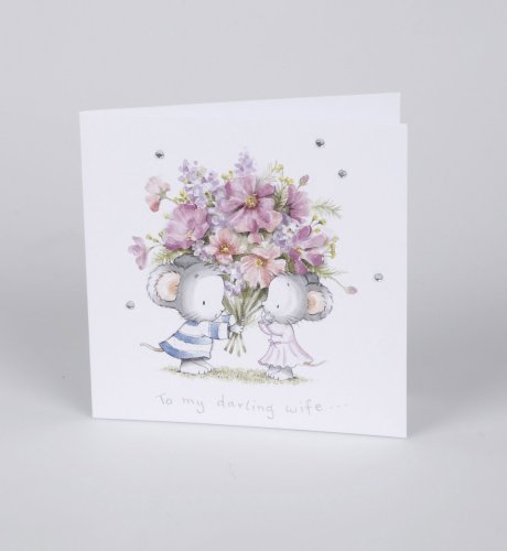 Dan's Mouse Bouquet Wife Birthday Card