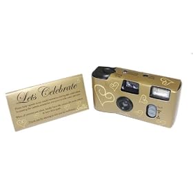 Gold & Cream Large Hearts Disposable Camera - Y0108