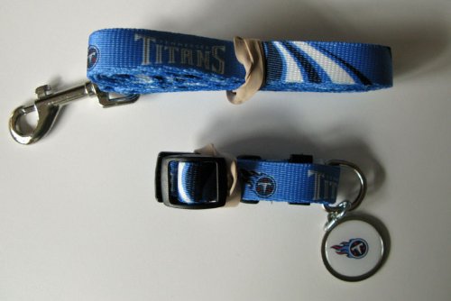 Tennessee Titans Dog Pet Set Leash Collar ID Tag XS