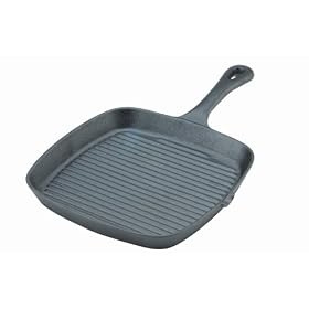 Typhoon Cast iron Chargriller, Square with Solid Handle, 10 Inch