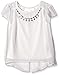Amy Byer Girls' Woven Top with Necklace Trim