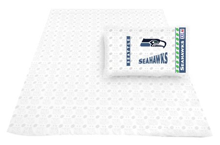 Seattle Seahawks NFL Locker Room Twin Jersey Bed Sheet and Pillowcase Set