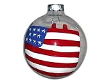 ArtisanStreet's USA Flag Ornament. Hand Painted Glass Ball. Made to Order, Signed by Artisan.