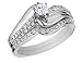 Diamond Engagement Ring & Wedding Band Set 1/2 Carat (ctw) in 14K White Gold (Certified)