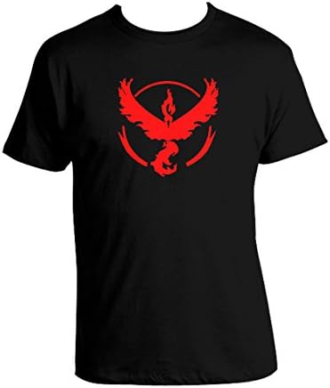 Pokemon Go Team Valor Pokeball nerd Black Tee shirt (Red) Youth Medium