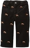 Kitestrings Baby-Boys Infant Embroidered Corduroy Pant, Black Embroidery, 6-9 Months