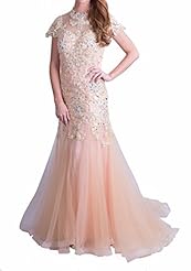 Lace Applique  Mermaid Evening Dress/Prom Dress  With Rhinestones