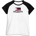 T-Shirt Raglan Woman White " Property Of Philippine Nation / Flag Transfer " Philippines Country
