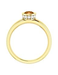 18K Yellow Gold 7.00x5.00mm Oval Cut Bronze Tourmaline and Diamond Ring -- LIFETIME WARRANTY