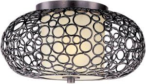 Maxim Lighting 21340DWUB Meridian 1-Light Flush Mount, Umber Bronze Finish with Dusty White Glass