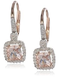 10K Rose Gold, Morganite, and Diamond Dangle Earrings (.2 Cttw, G-H Color, I1-I2 Clarity)