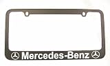 Mercedes logo License Plate Frame BLACK with white lettering