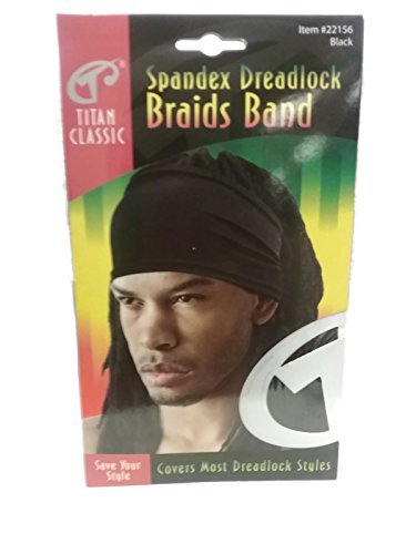 Titan Classic Spandex Dreadlock Braids Band - Black