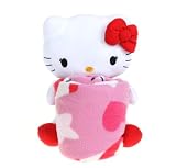 Sanrio Hello Kitty Large Plush and Fleece Throw Bed Blanket 2 Pieces Set