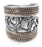 Sterling Silver Roman Style Armor Band Ring (Size 4,5,6,7,8,9,10,11,12,13)