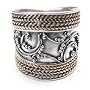 Sterling Silver Roman Style Armor Band Ring (Size 9,11,12,13,14)