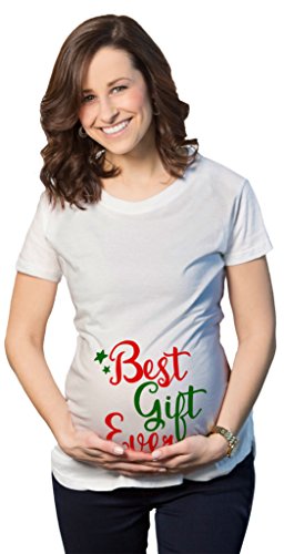 Maternity Best Gift Ever T Shirt Funny Christmas Bump Pregnancy Tee for Women