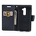 Mercury Leather Case Magnetic LG Optimus G2 D801/802/803 Dark Blue/Cyan Cover Clutch Purse