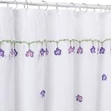 Purple Crochet Pansies Fabric Shower