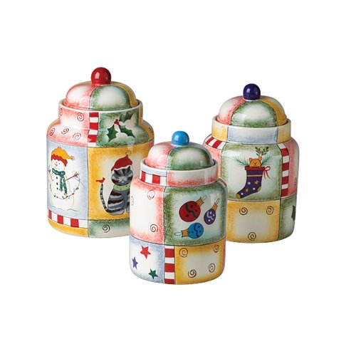Pfaltzgraff Holiday Magic 3-Piece Sealed Canister Set