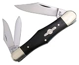 German Bull Knives 013CBH Coll Ed Large Whittler Pocket Knife with Black Buffalo Horn Handles