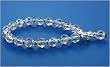 Faceted Crystal Quartz and Sterling Silver Bracelet with Swarovski Crystal
