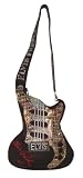 Elvis Embroidered Metallic w/Rhinestones Guitar Shape Body Bag w/Elvis Rhinestone Plate Decor
