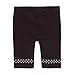 Cute Black Knee Length Studded Trim Stretchy Leggings Girls 7-16
