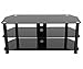 AVF SDC1140CMBB-A  TV Stand with Cable Management for up to 55-inch TVs, Black Glass, Black Legs
