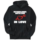 Hoodie Mens Black  Netherlands Antillean IN LOVE  Countries
