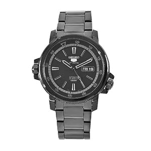 Seiko Men's SNZJ67 Seiko 5 Stainless Steel Black Dial Watch