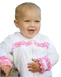 RuffleButts Ruffled Baby Hoodie in White or Pink