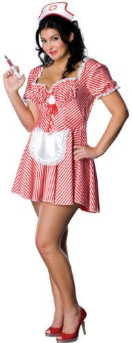Women's Plus Size Sexy Candy Striper Nurse Costume