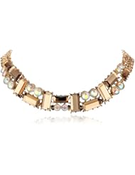 Betsey Johnson "Iconic Summer Metallics" Gem Collar Necklace, 18"