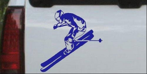 Car Sport:Skier Sports Car Window Wall Laptop Decal Sticker -- Blue 8in X 8.0in Images