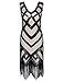 PrettyGuide Women's 1920's Vintage Beads Sequin Crisscross Fringe Hem Flapper Dress