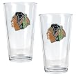 Chicago Blackhawks NHL 2pc Pint Ale Glass Set - Primary Logo
