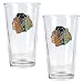 Chicago Blackhawks 2pc Pint Ale Glass Set - Primary Logo NHL Hockey