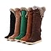Charm Foot Winter Fashion Tassels Womens Low Heel Snow Boots Long Boots