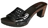 SOFTCLOX Melissa Damen biegsamer Holzschuh, schwarz
