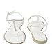 SheSole Womens Pu Leather Flat Sandals Rhinestone Beach Wedding Evening Dress Shoes