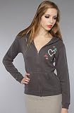 Junkfood Clothing The Wild At Heart Sweatshirt in Charcoal hood ,Sweatshirts for Women