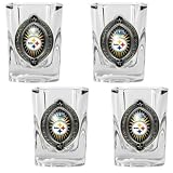 Pittsburgh Steelers 2008-2009 NFL Superbowl Champions Commemorative 4pc 2oz Square Shot Glass Set -