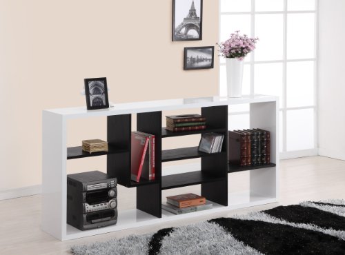 Keith Two-Tone Modern Bookcase/Display Stand - Black