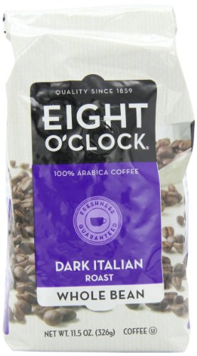 Eight O'Clock Coffee, Dark Italian Roast Whole Bean, 11.5-Ounce Bag (Pack of 4)