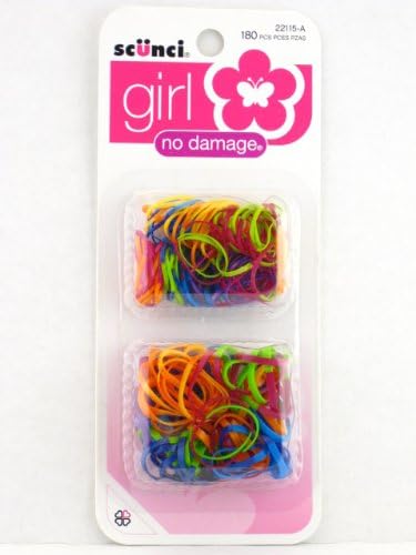 Scunci Girl No Damage Polyband Hair Elastics - 180 Pcs.