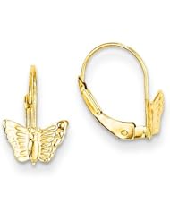 MadiK® Collection 14k Yellow Gold Polished Butterfly Leverback Earrings