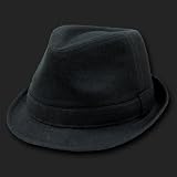Black Melton Fedora Hat Hats Size Sm/Md
