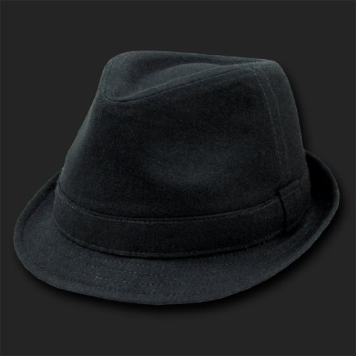 Black Melton Fedora Hat Hats Size Sm/Md